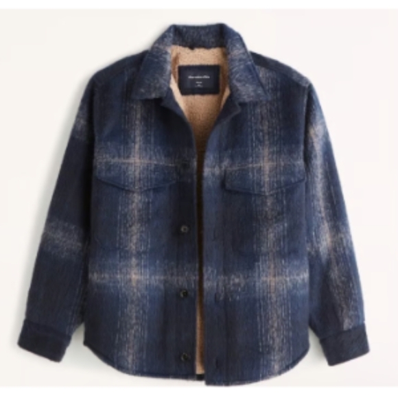 Abercrombie & Fitch Sherpa Lined Shirt Jacket Sz.XS NWT - Picture 6 of 13